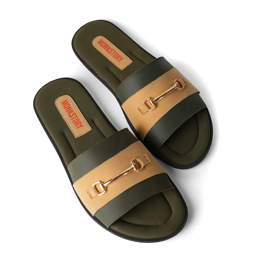 Monkstory Horsebit Slides - Yellow