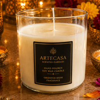 Artecasa Ivory Grandeur Decorative Candle – Elegant White Soy Wax Candle