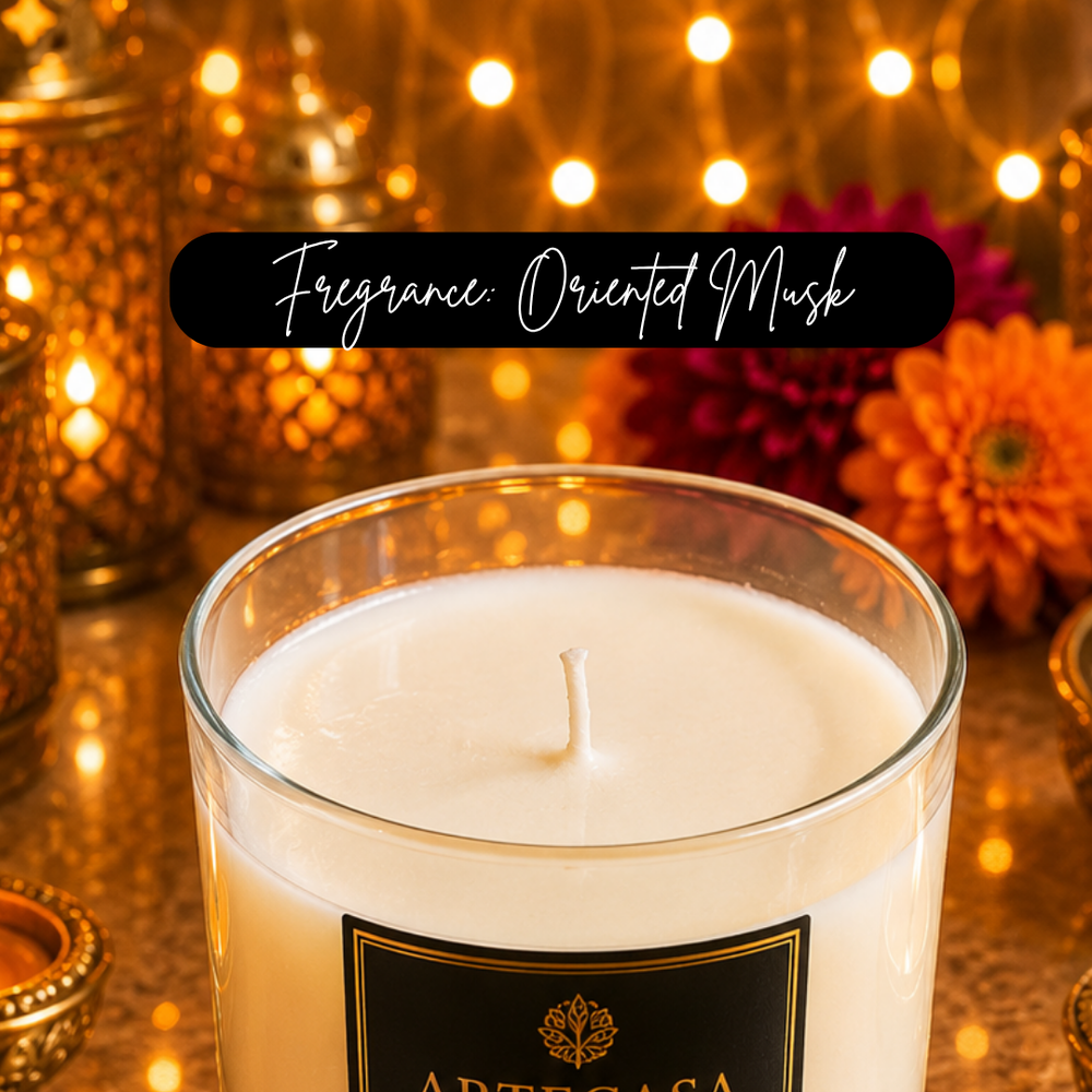 Artecasa Ivory Grandeur Decorative Candle – Elegant White Soy Wax Candle