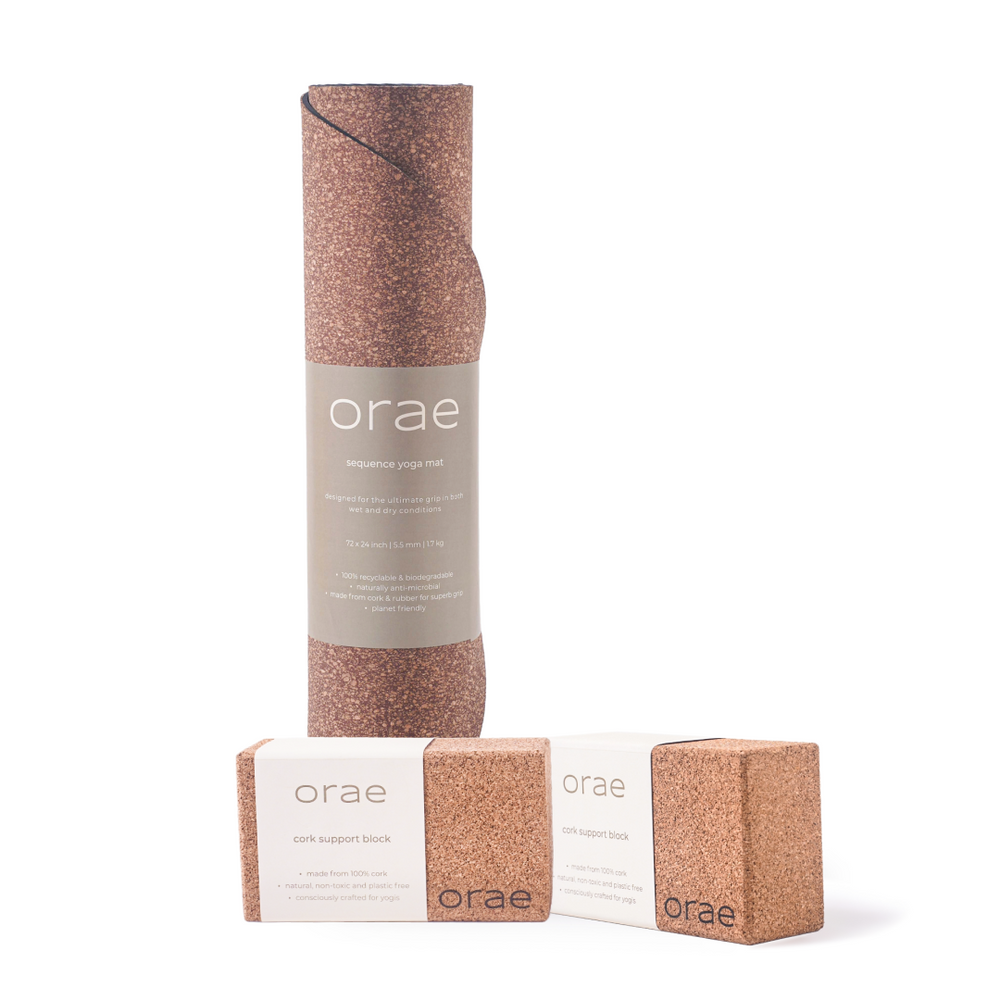 Yoga Starter Kit - Grippiest Mat Ever with 2 Support Blocks | Free Carry Bag Included