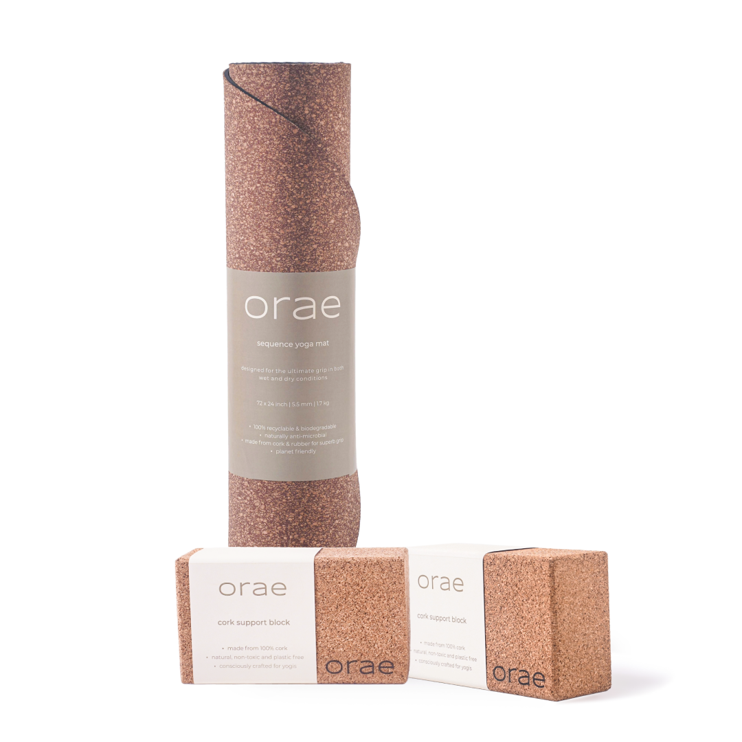 Yoga Starter Kit - Grippiest Mat Ever with 2 Support Blocks | Free Carry Bag Included