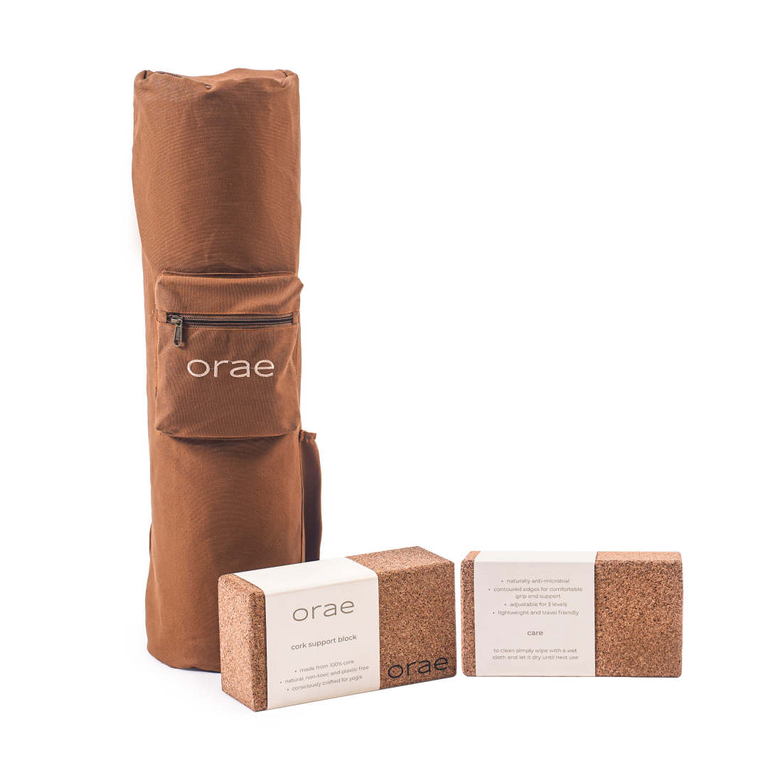 Yoga Starter Kit - Grippiest Mat Ever with 2 Support Blocks | Free Carry Bag Included