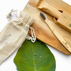 Natural Dental Kit | Bamboo Toothbrush + Neem Tongue Cleaner Combo | Natural Oral Care Essentials