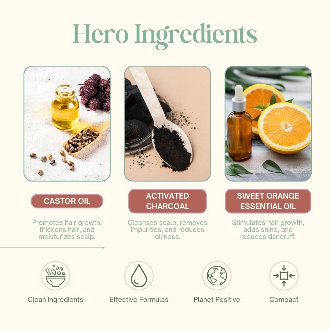 Zesty Charcoal Shampoo Bar for Detox and Oil Control - Suspire