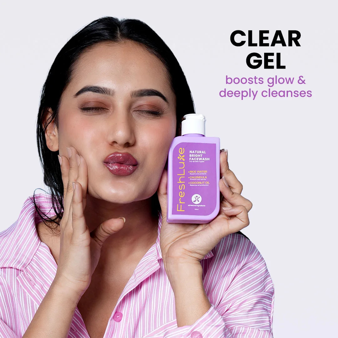 Natural Bright Face Wash | For Cleansing & Brightening Glass Skin | Rice Water & Extra Virgin Coconut Oil | Men & Women Korean Skin Care