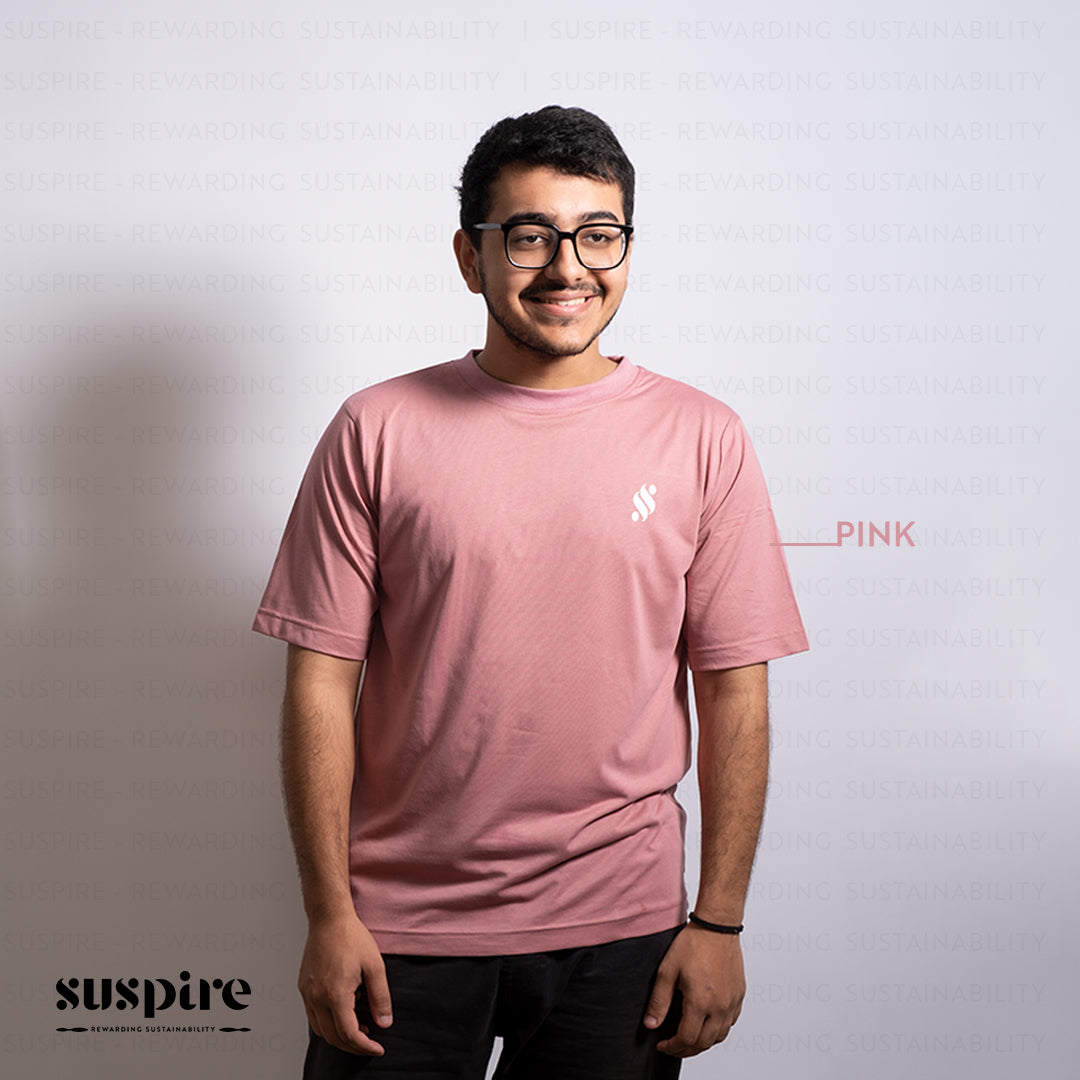 Pack of 5 - Unisex Organic Cotton T-Shirts (Pink, Red, Sky Blue, Navy and White)