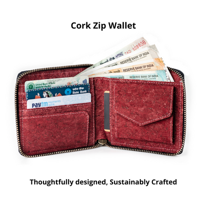 Kiwi Zip Cork Wallet