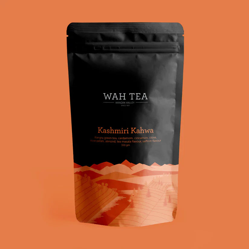 Wah Tea Kashmiri Kahwa - Loose Leaf - Stand Up Pouch Pack of 2 (100g each)