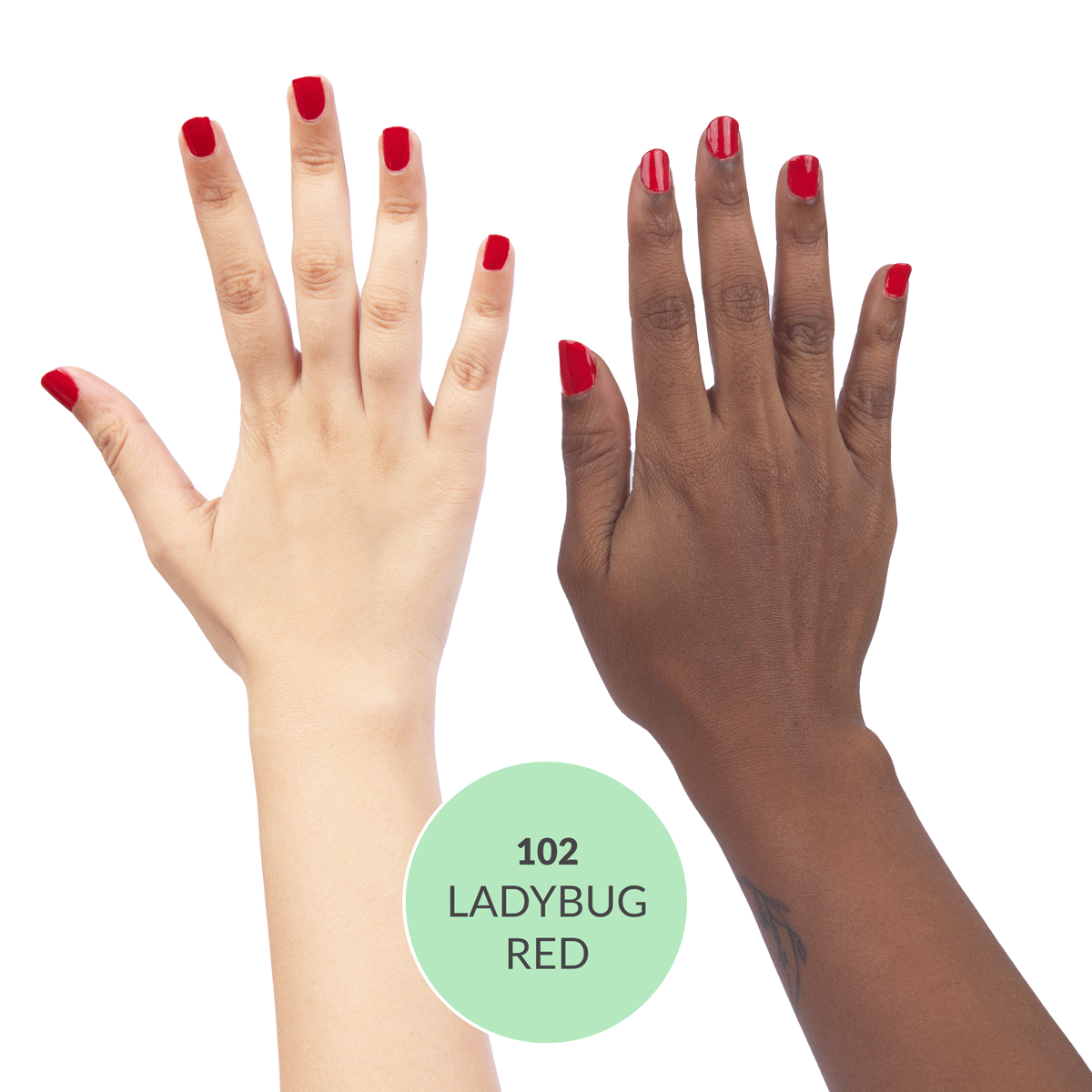 Ladybug Red 102, 21 TOXIN FREE | WITH AHA & LOTUS EXTRACT | INTENSE COLOR | 9 ml