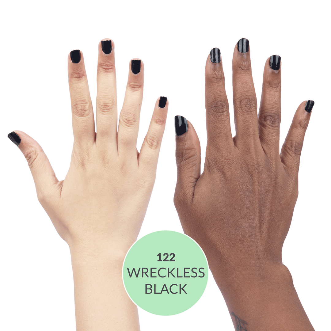 Disguise Cosmetics Wreckless Black 122, 21 Toxin Free | With AHA & Lotus Extract | Intense Color | 9 ml