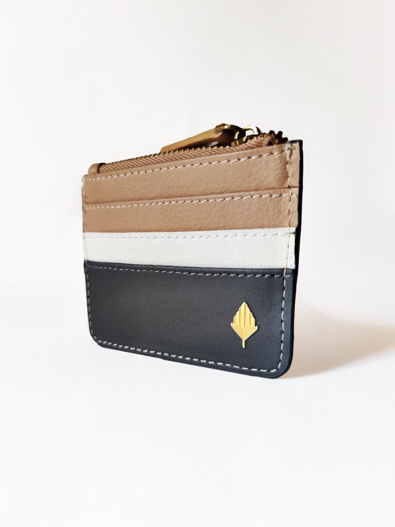 Iris - grey & caramel wallet