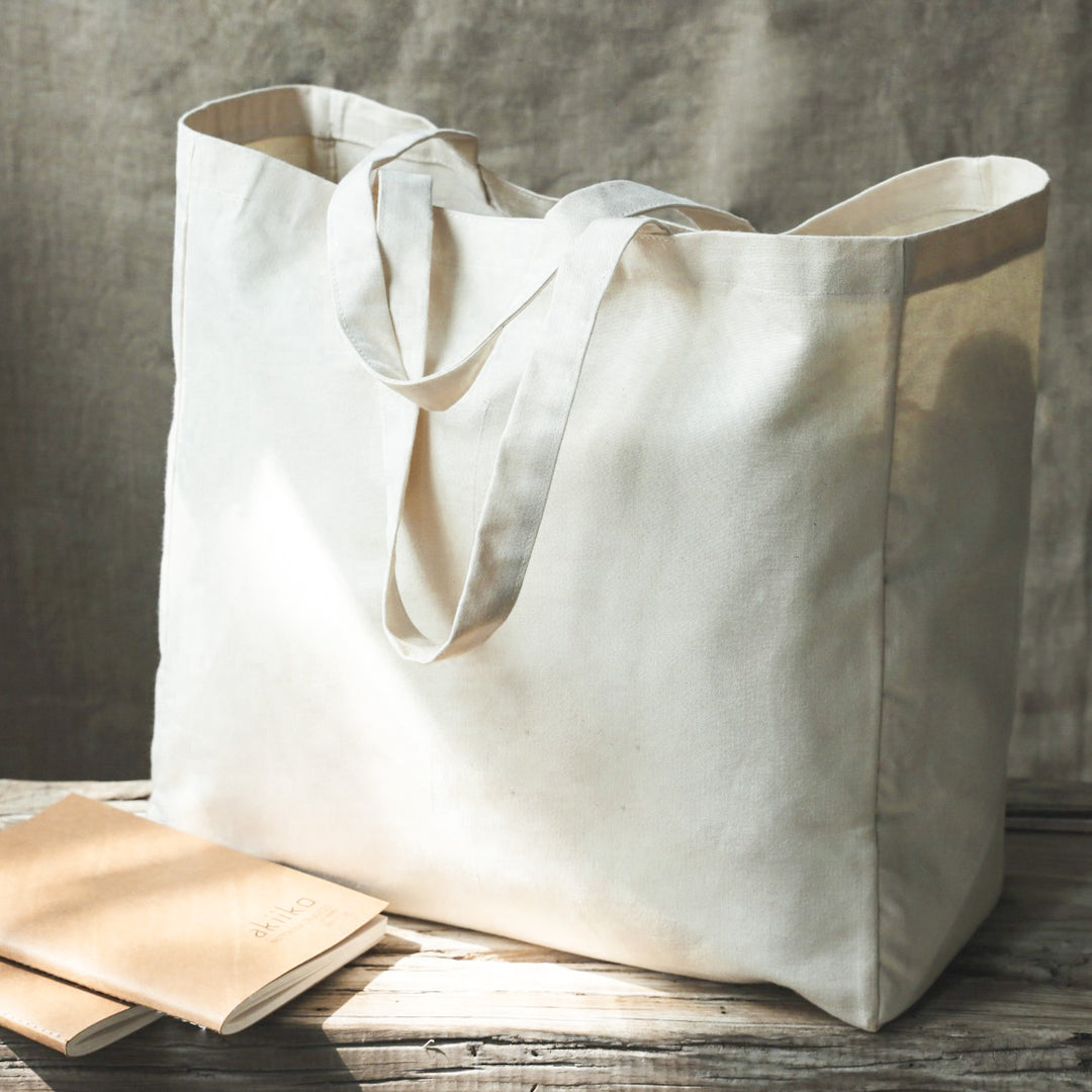 Akiiko Classic Canvas Shopper Tote | Cotton Canvas, Inner Pockets