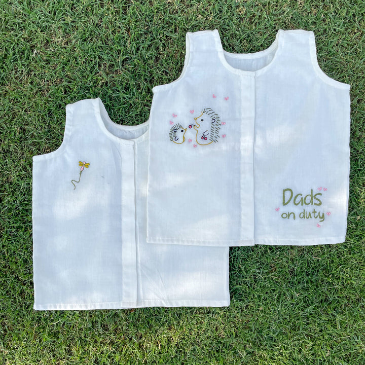 Bhaakur Cotton Jhablas/Vests -Set of 2(HedgeHog)