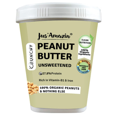 CRUNCHY Organic Peanut Butter - Unsweetened