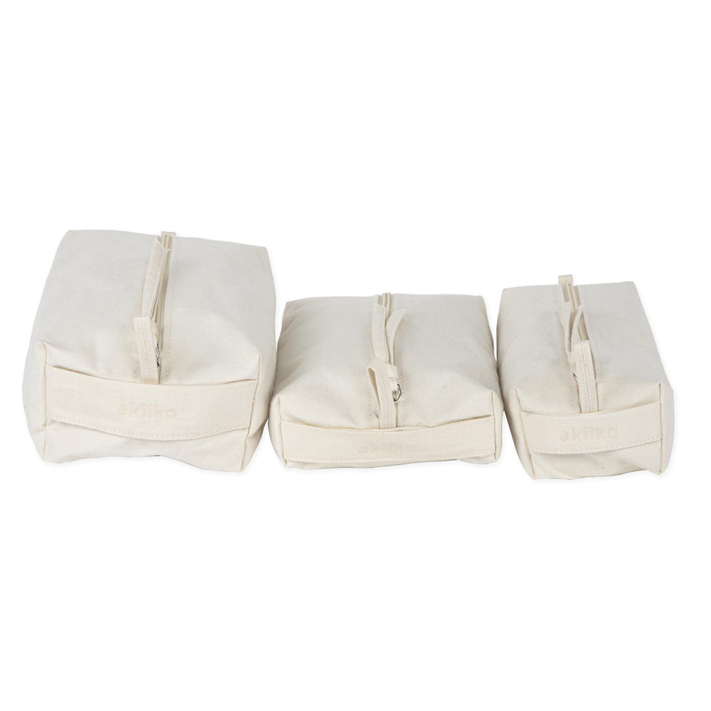 Akiiko Multipurpose Zip Pouches | Cotton Canvas | Set of 3