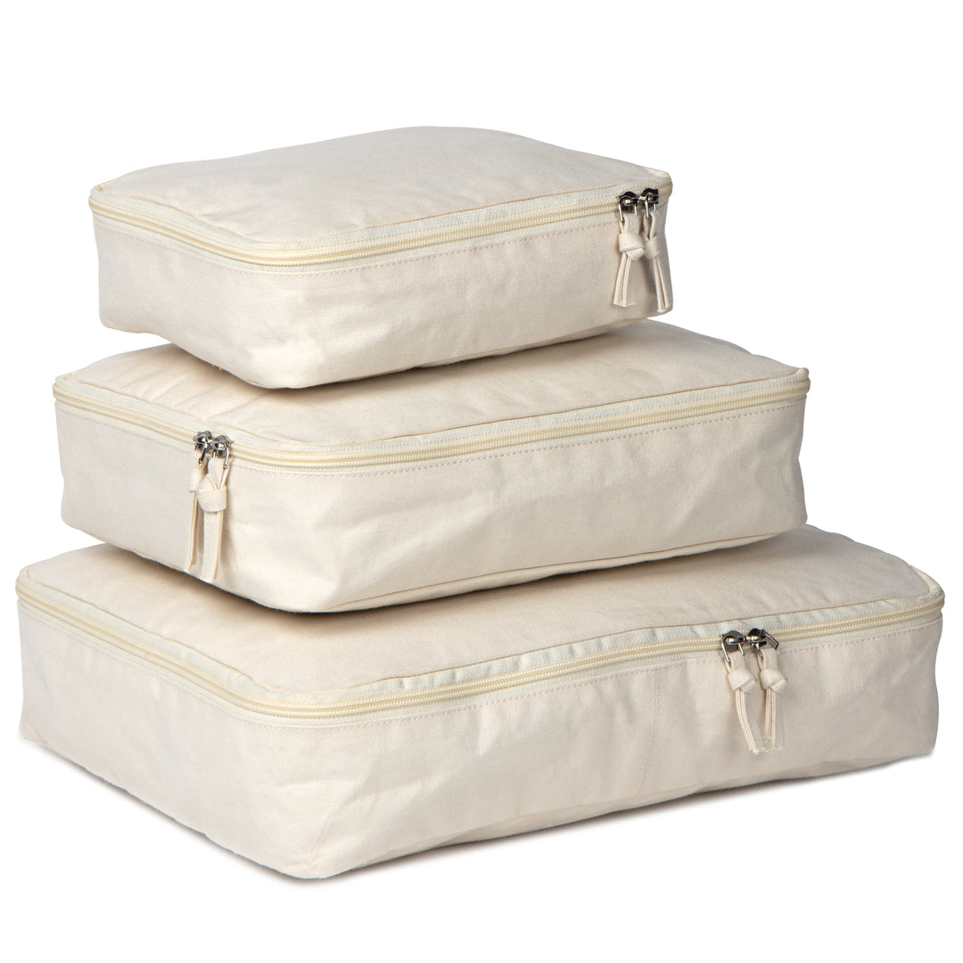 Akiiko Travel Organiser Bags | Cotton Canvas | Set of 3