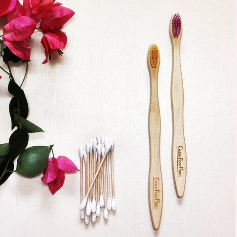 Greenfootprint 2 Bamboo Toothbrush & Bamboo Earbuds Combo