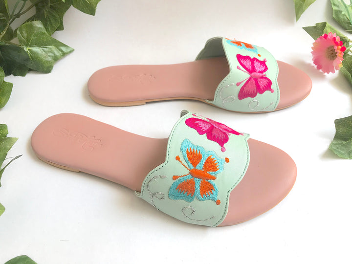 Sea Green Butterfly Swirls