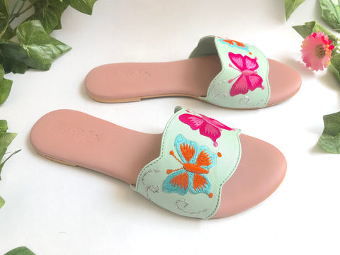 Sea Green Butterfly Swirls