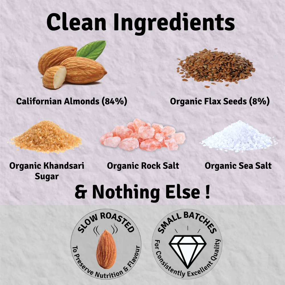 Jus Amazin Roasted Almond Coated with Organic Flax Seeds -Sweet &