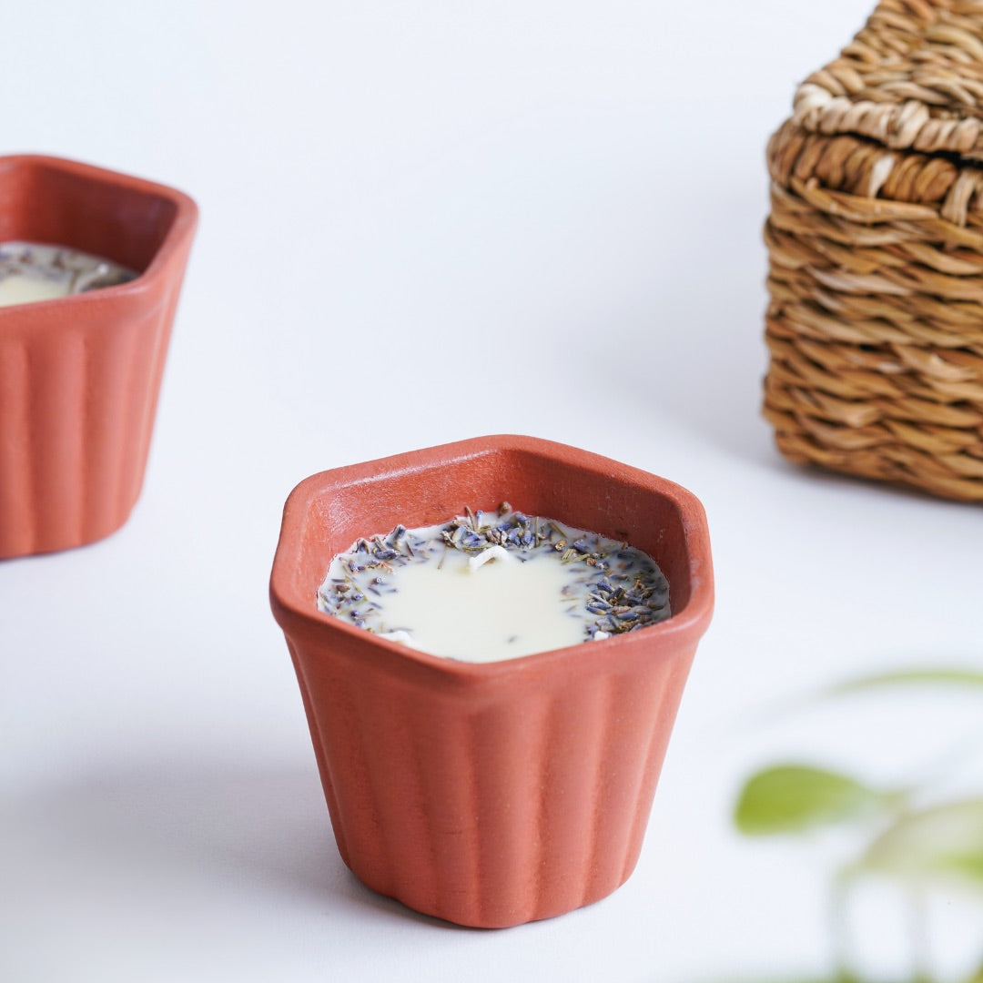 Pravaah Sukoon | Hemp Oil and Lavender Candle | 3 Wick Candle | Soy Wax Candle