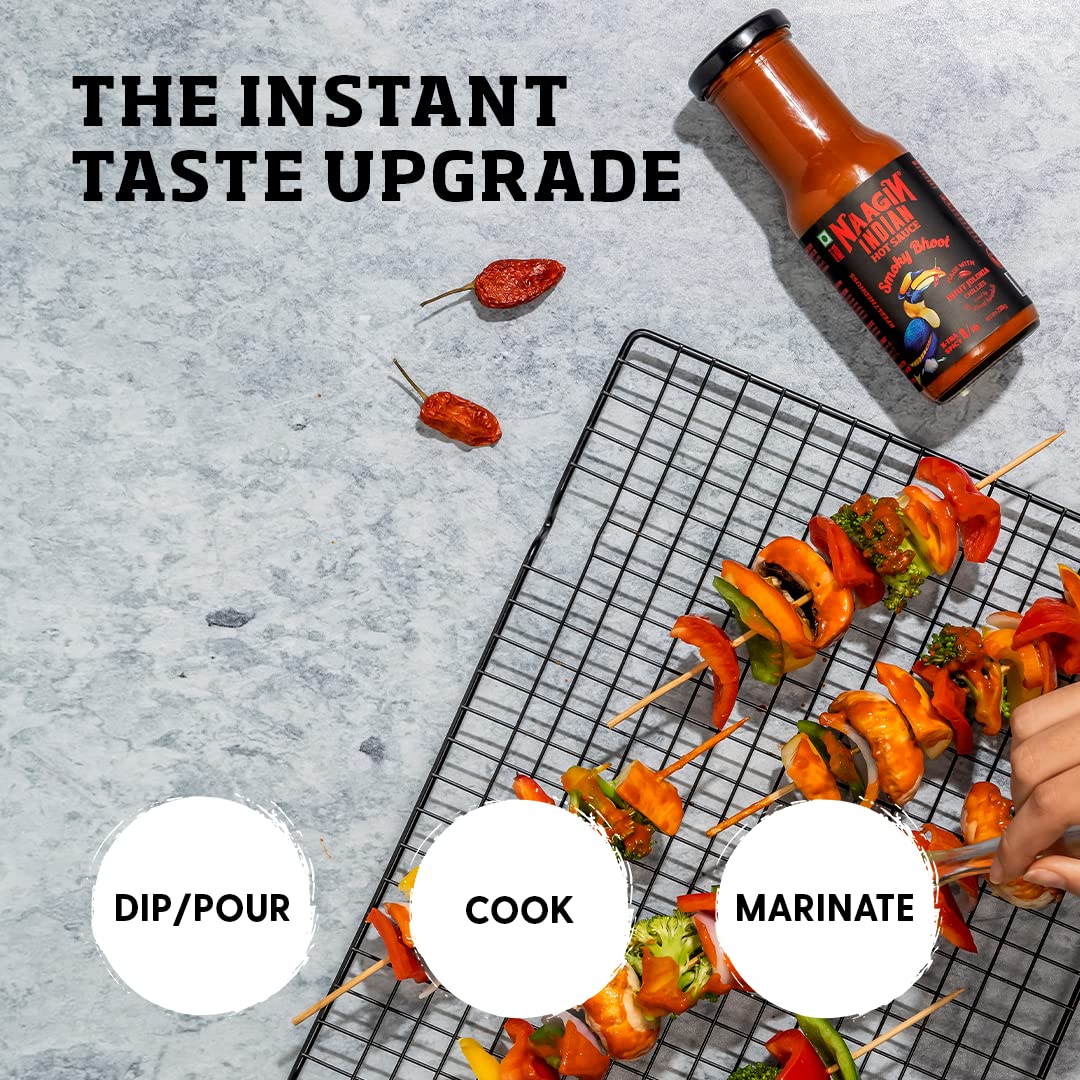 Naagin Sauce - Indian Hot Sauce Kantha Bomb & Smoky Bhoot, Bottle (230gm, Pack of 2)