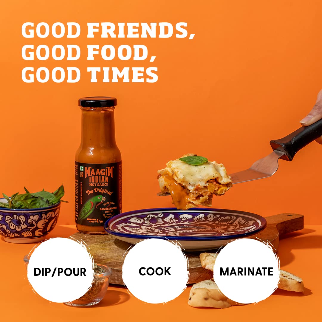 Naagin Sauce Indian Hot Chilli Spicy Sauce Combo - The Original, Kantha Bomb, Smoky Bhoot & The 65 | 230gm, Pack of 4