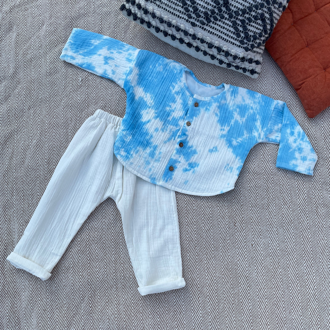 Bhaakur Tie-Dye Wrinkled Muslin Co-ord Set