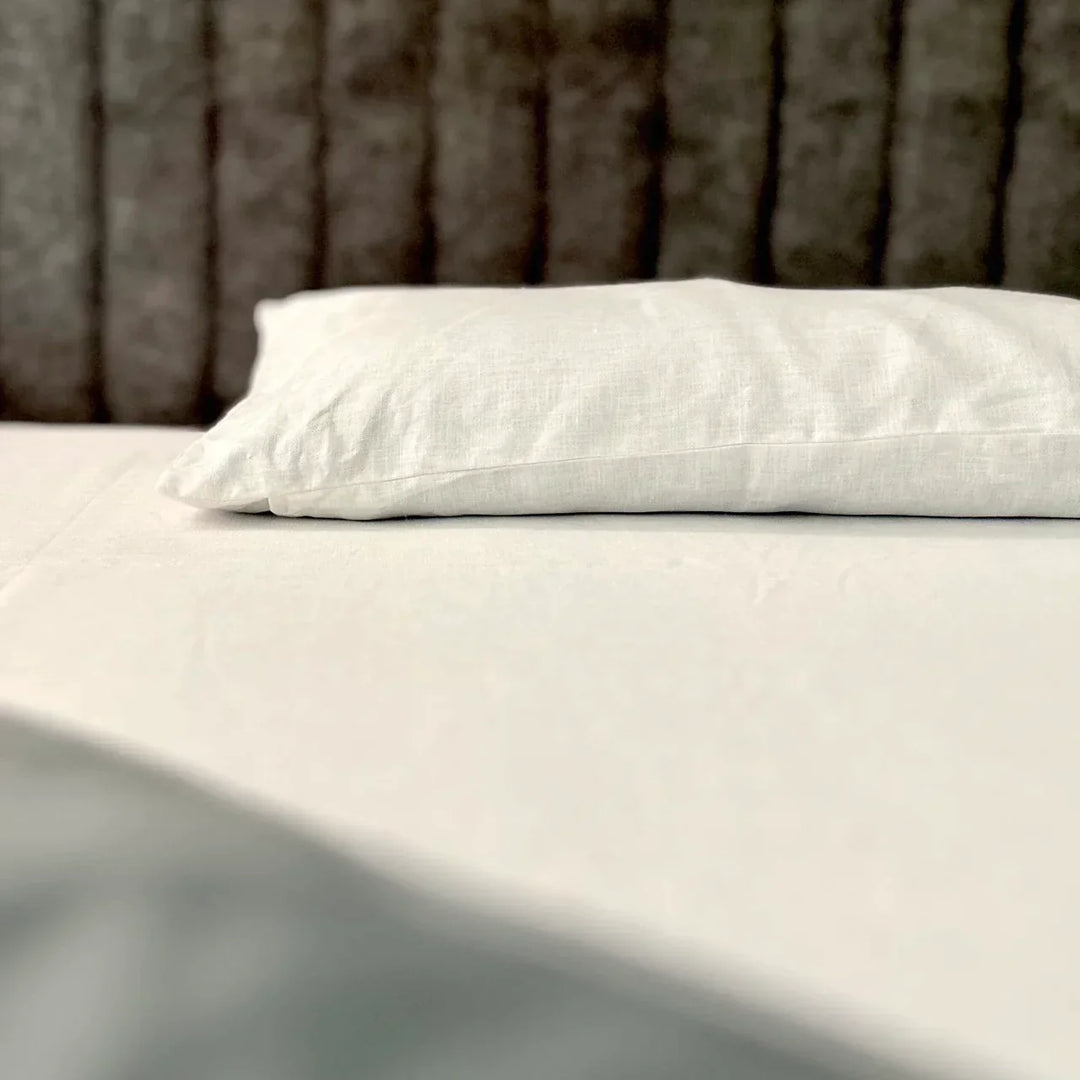 Pravaah Shwet - pure white hemp bedsheet set