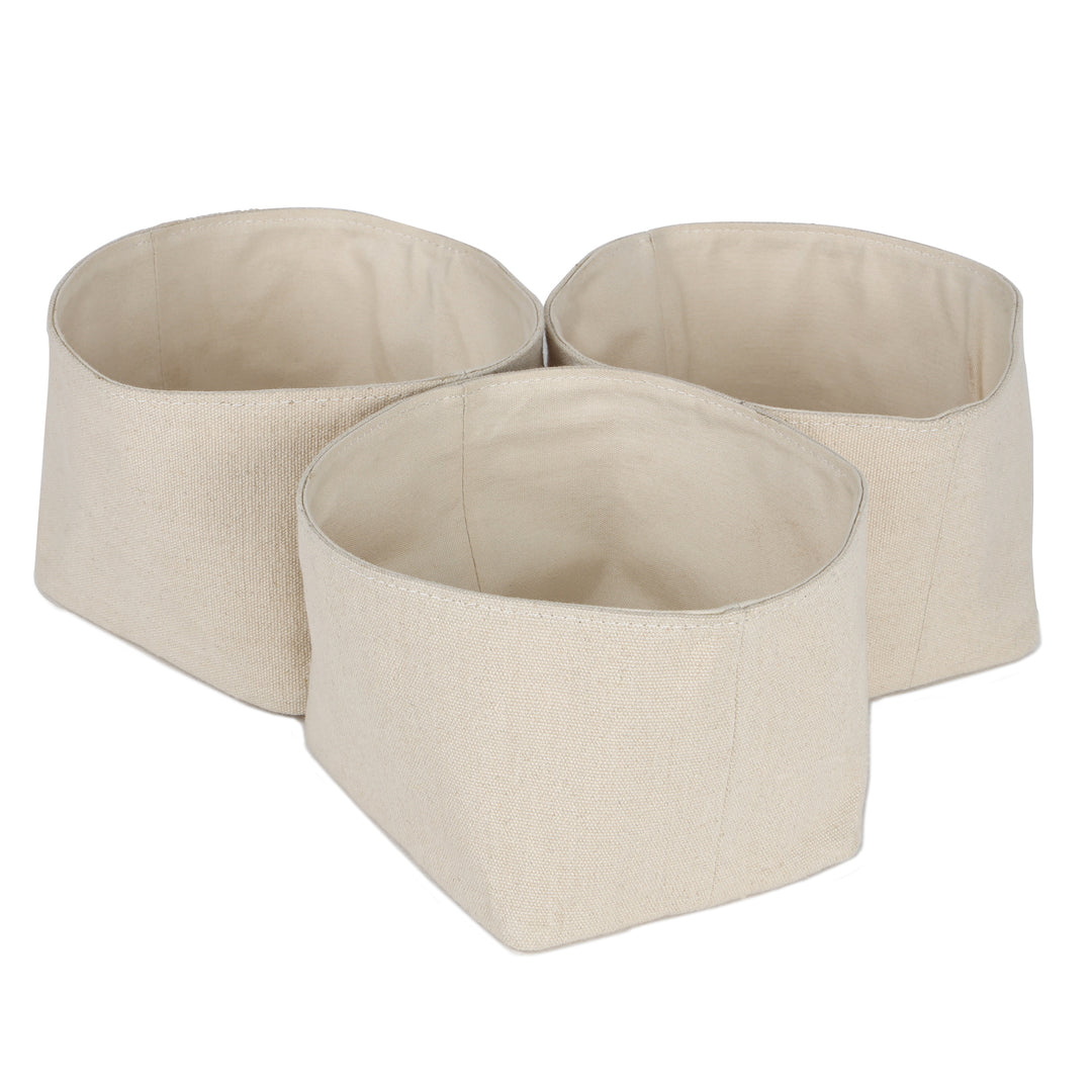 Akiiko Small Fabric Planters | Cotton Canvas, Square | Pack of 3
