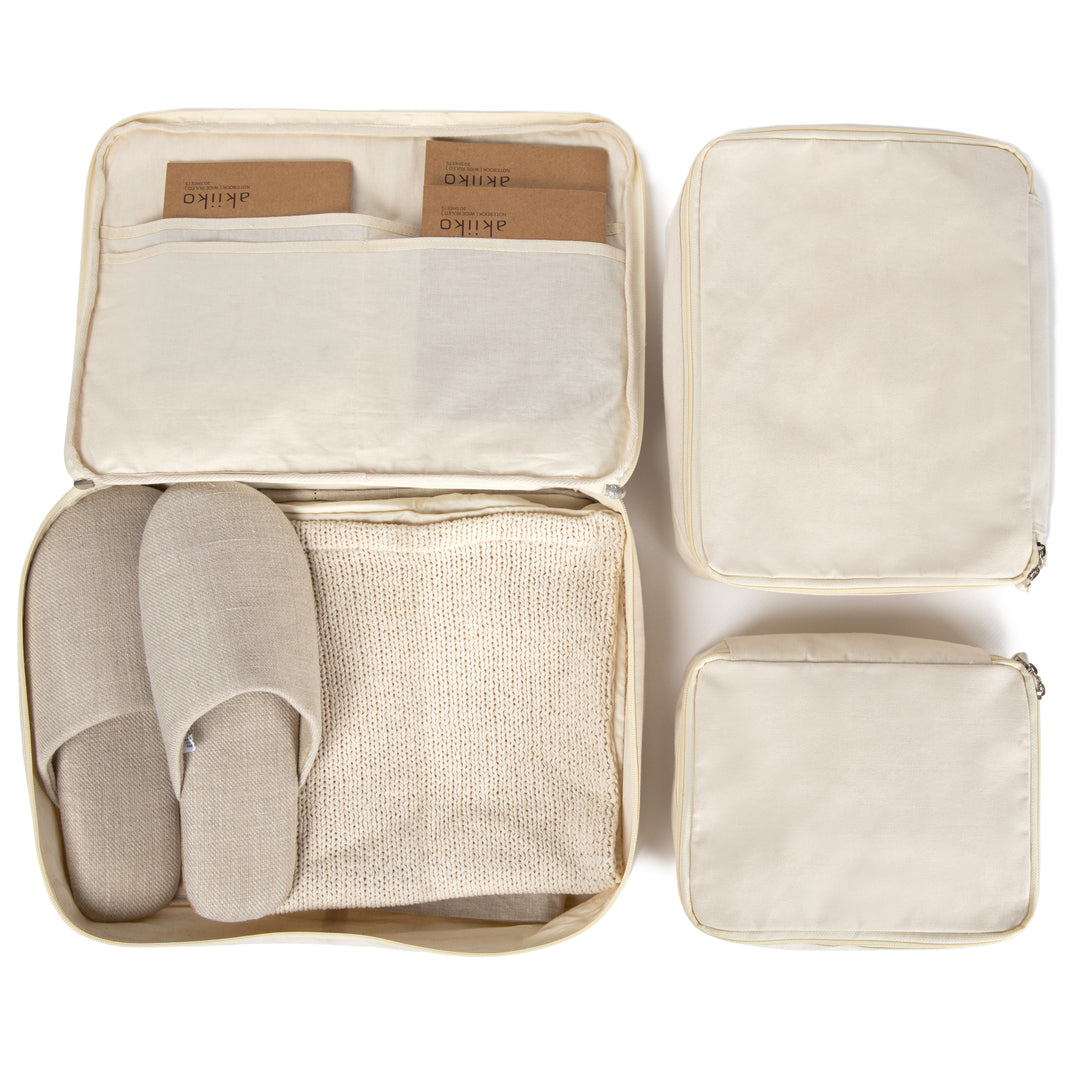 Akiiko Travel Organiser Bags | Cotton Canvas | Set of 3