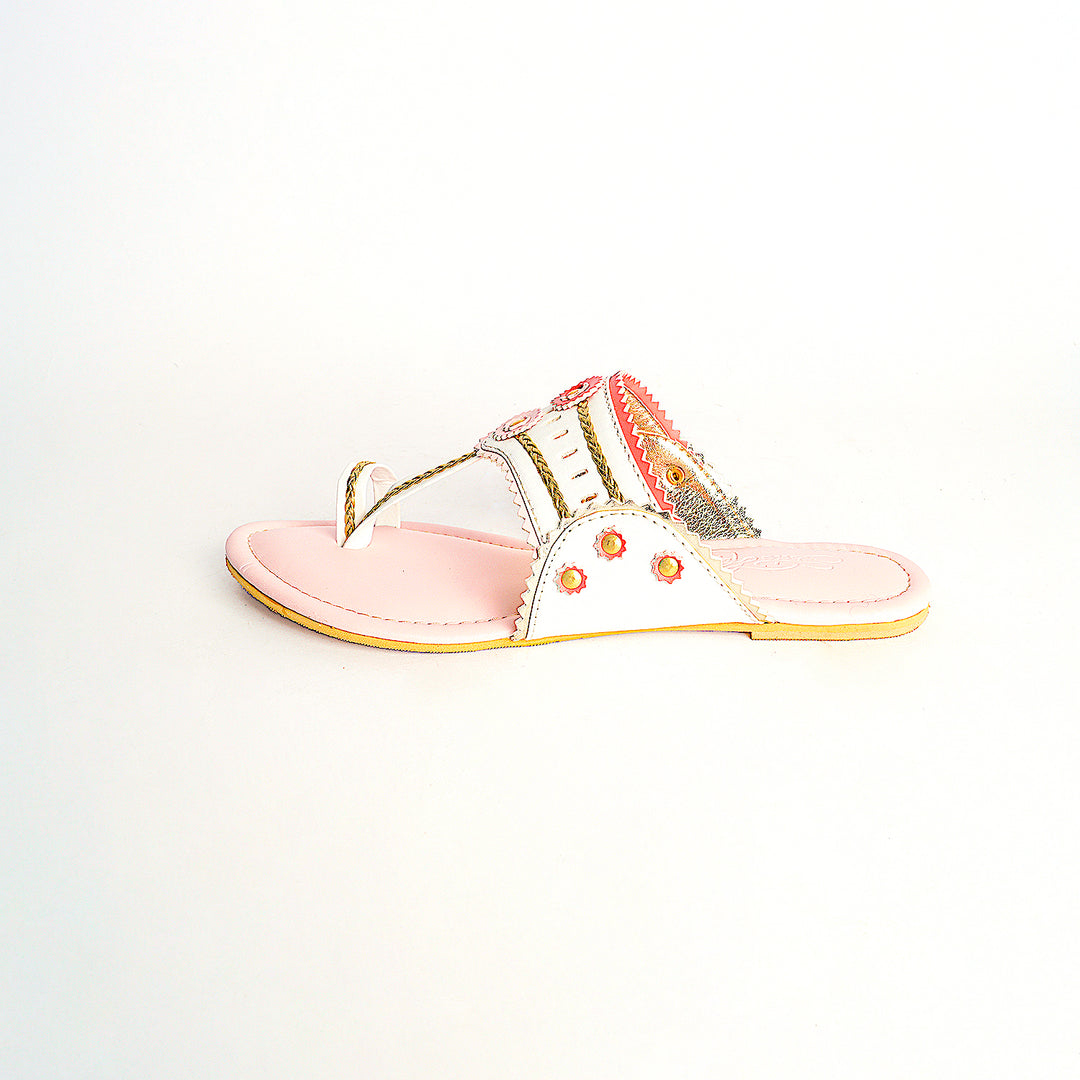 Pastel Pink Kolapuri Flats