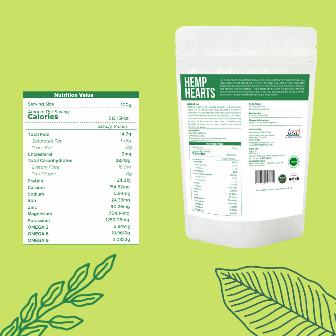 Healing Leaf Hemp Hearts - Human (250g)