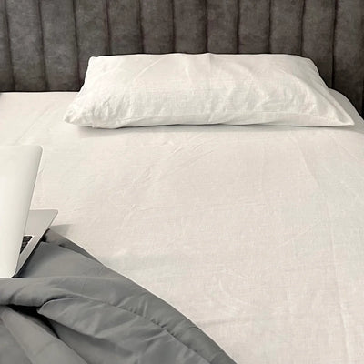 Shwet - pure white hemp bedsheet set
