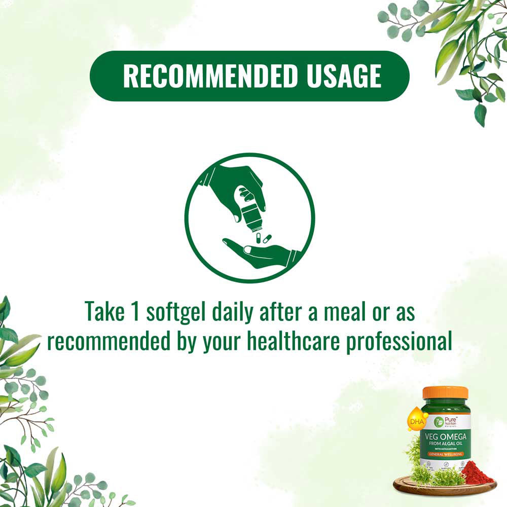 Pure Nutrition Veg Omega l Veg Omega 3 For Brain and Heart Health - 30 Softgels