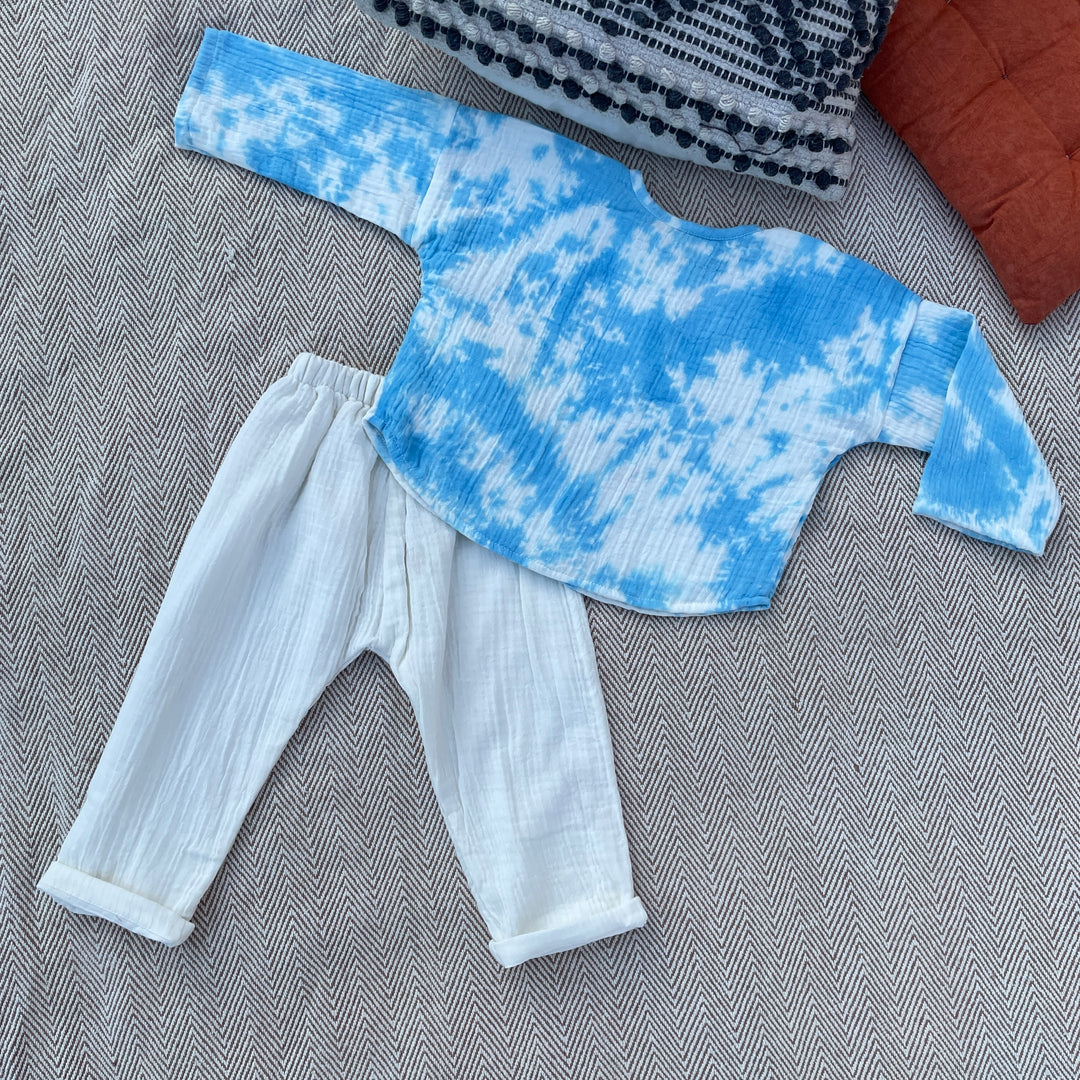 Bhaakur Tie-Dye Wrinkled Muslin Co-ord Set