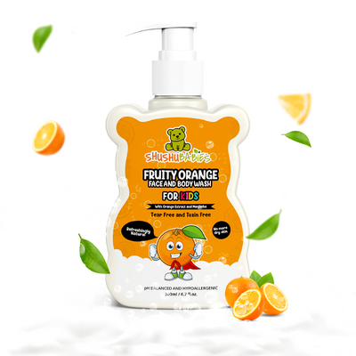 Fruity Orange Face and Body Wash for Kids with Orange and Manjistha- 200ml
