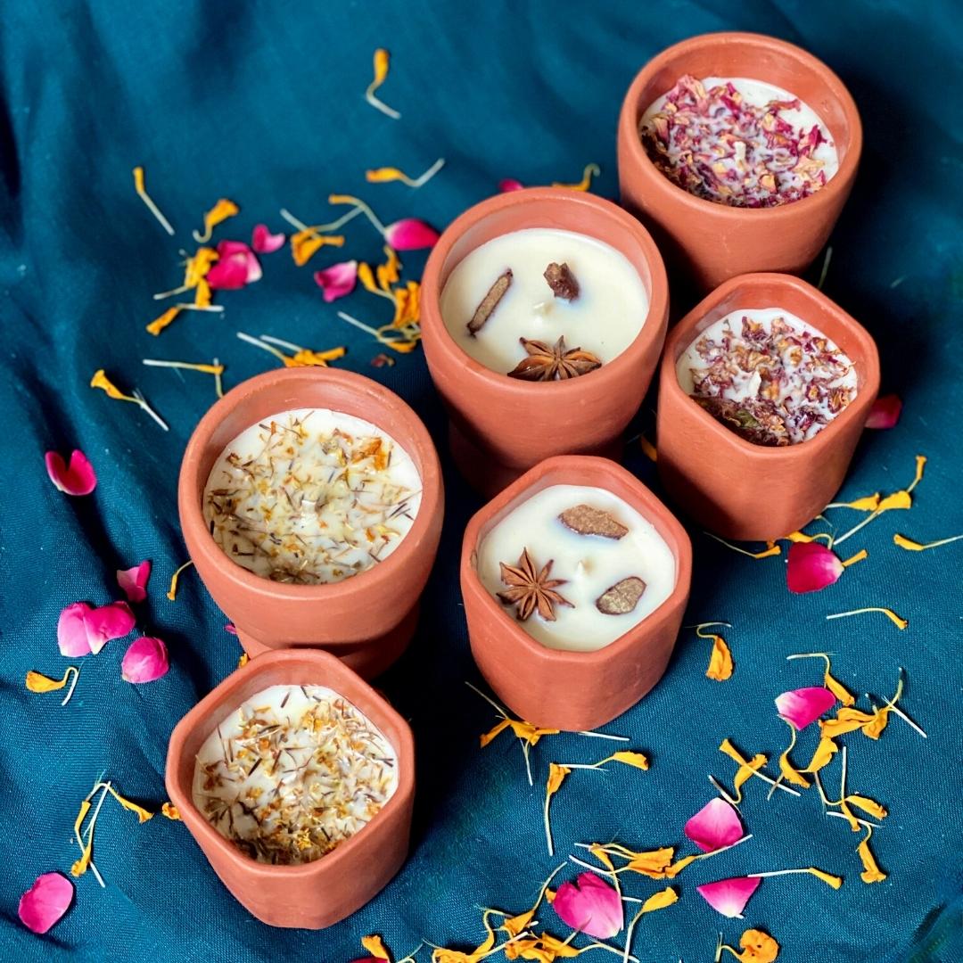 Pravaah Handmade Soy Wax Candles | Zero Waste | Sets | Giftng Box
