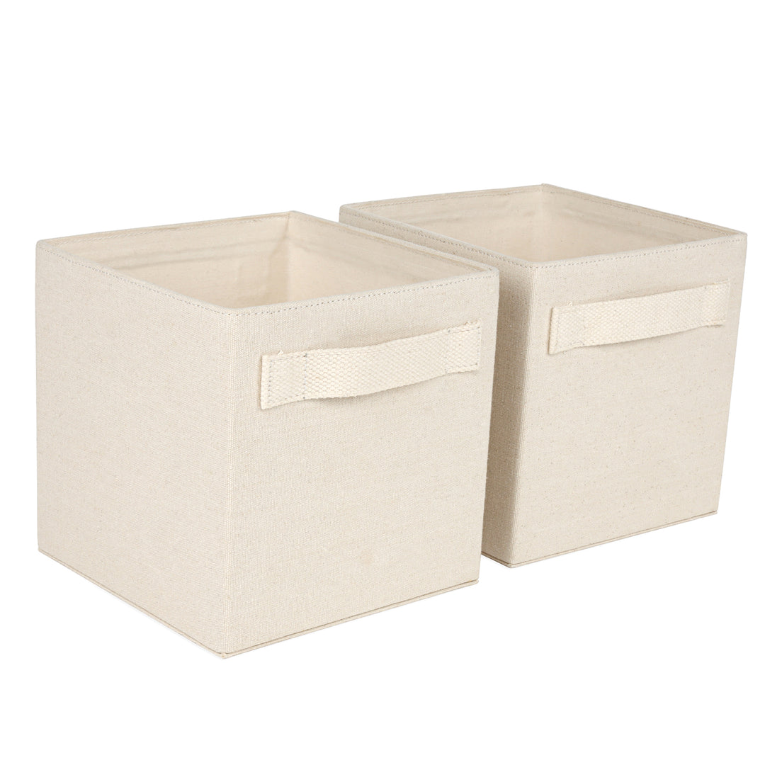Akiiko Original Storage Boxes | Cotton Canvas, Fabric Handles | Set of 2