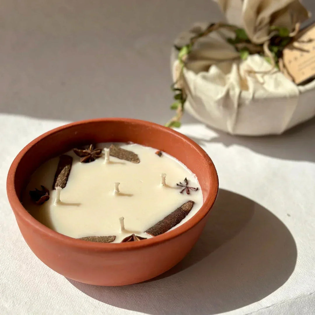 Pravaah Bayaar XL | 100% Soy Wax Candle | 5 Wick and 7 Wick | Cinnamon Vanilla