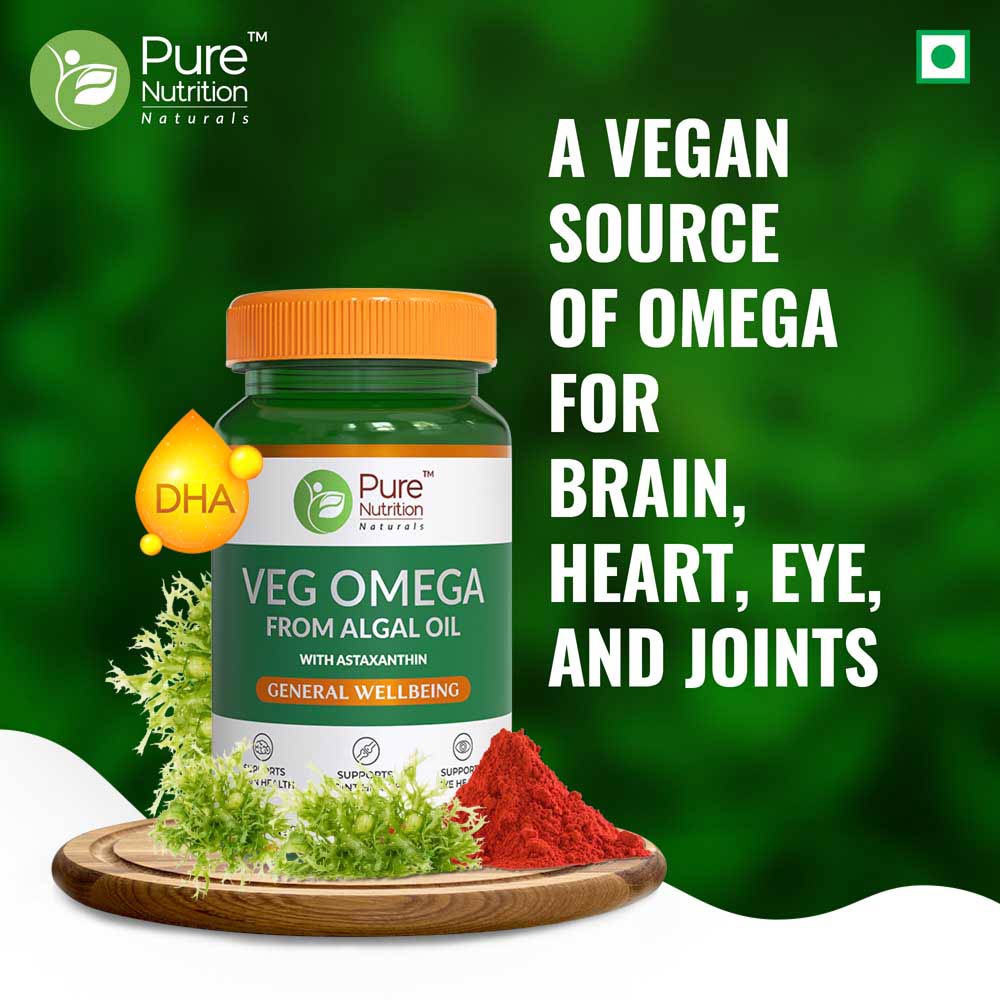Pure Nutrition Veg Omega l Veg Omega 3 For Brain and Heart Health - 30 Softgels