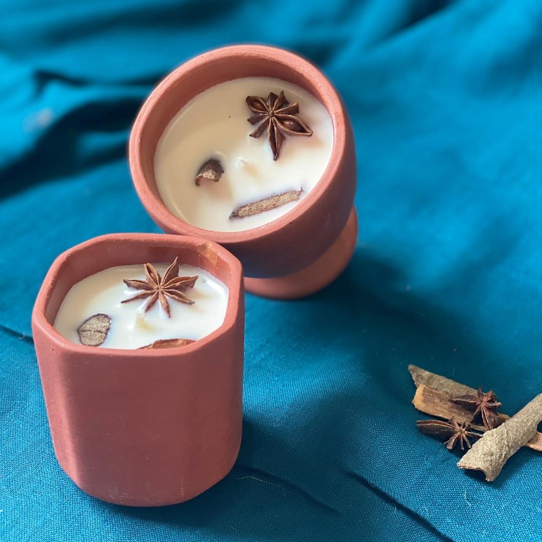 Pravaah Bayaar | 100% Soy Wax Candle | Hand Poured | Cinnamon Vanilla