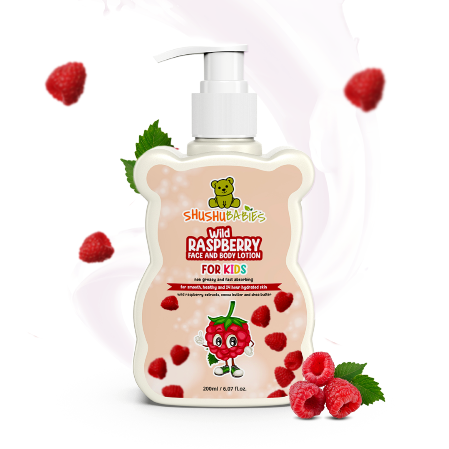 Wild Raspberry Face and Body Lotion for Kids with Raspberry, Shea Butter and Cocoa Butter - 200ml