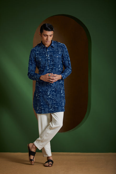 Earthpiece Seascape Hand-Block Print Men&