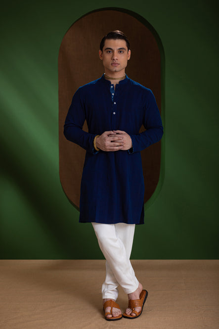 Earthpiece Indigo Handwoven Men's Kurta