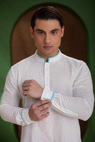 Earthpiece Pintuck Detail Handwoven Men's Kurta