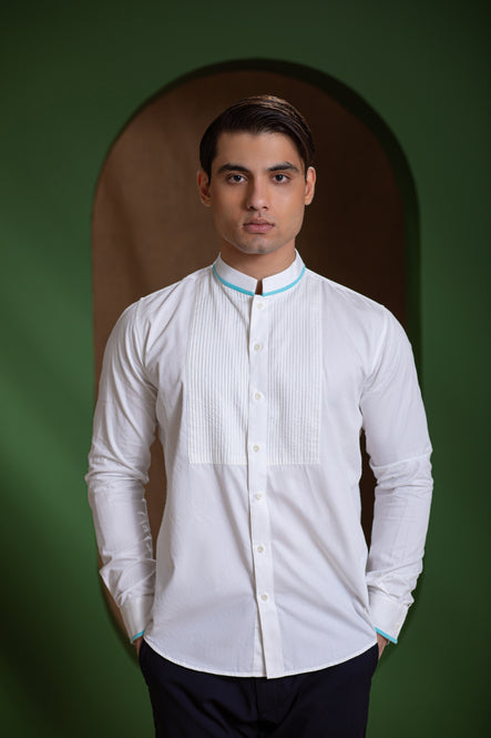 Earthpiece Pintuck Yoke Detail Men's Shirt