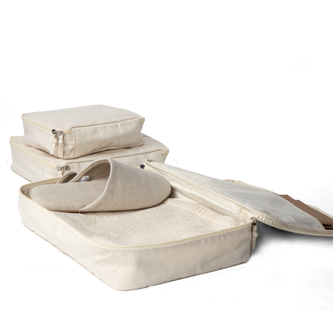 Akiiko Travel Organiser Bags | Cotton Canvas | Set of 3