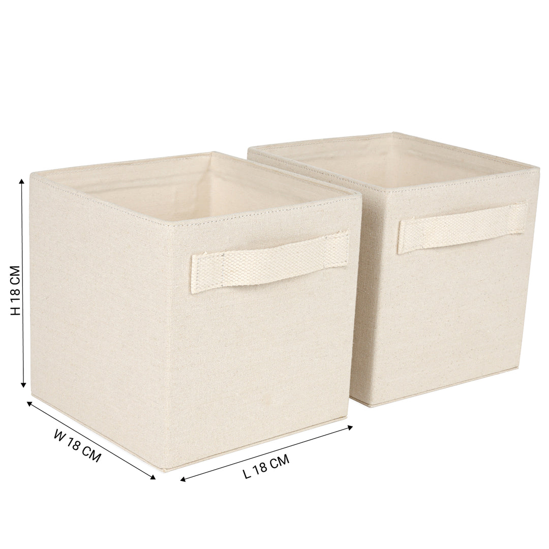 Akiiko Original Storage Boxes | Cotton Canvas, Fabric Handles | Set of 2