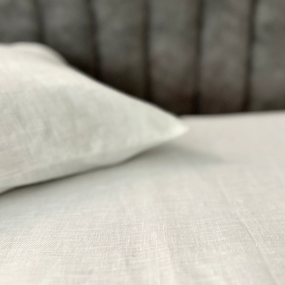 Pravaah Shwet - pure white hemp bedsheet set